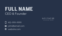 White Handwritten Wordmark Business Card Image Preview