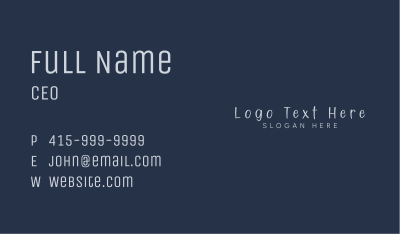 White Handwritten Wordmark Business Card Image Preview