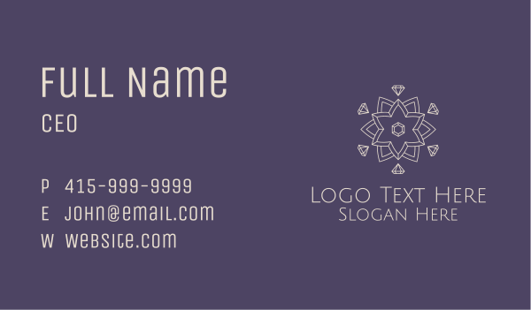Diamond Lotus Outline Business Card Design Image Preview