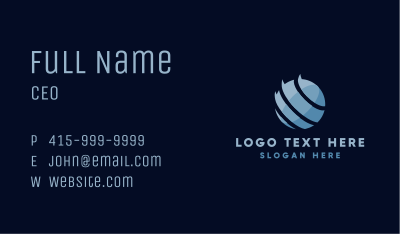 Blue Globe Stripe Business Card Image Preview