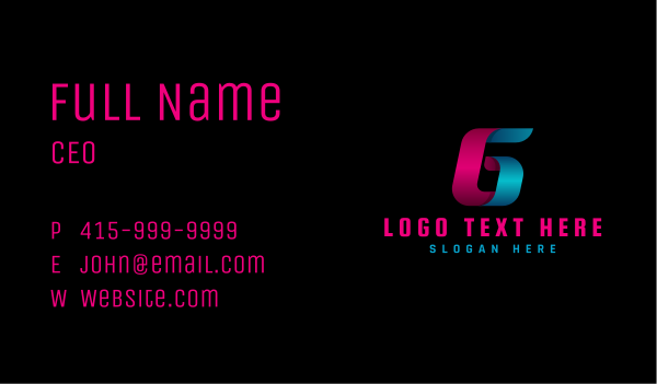 Creative Gradient Letter G Business Card Design Image Preview