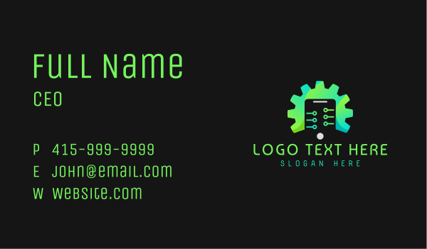 Phone Circuit Gear Business Card Design Image Preview