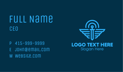 Blue Winged Sword Business Card Image Preview