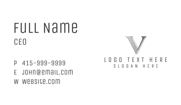 Elegant Boutique Letter V Business Card Design Image Preview