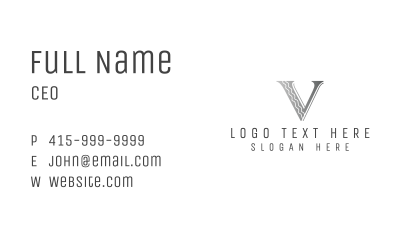 Elegant Boutique Letter V Business Card Image Preview