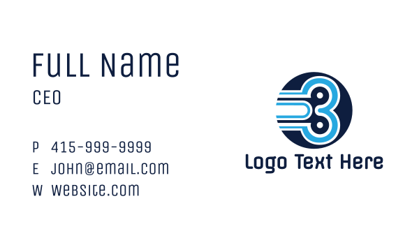 Round Three Outline Business Card Design Image Preview