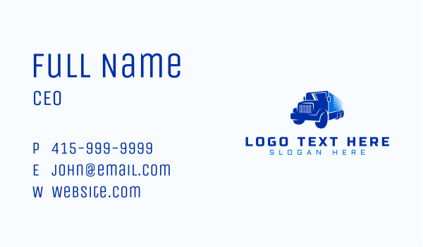 Transportation Trailer Truck Business Card Design Image Preview