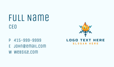 Fire Snowflake Ventilation Business Card Image Preview