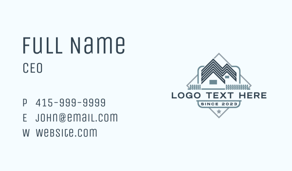 House Roof Fence Business Card Design Image Preview