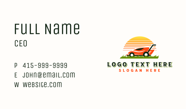 Mower Sunset Landscaping Business Card Design Image Preview
