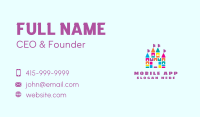 Colorful Blocks Castle Business Card Image Preview