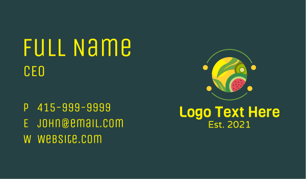 Healthy Fruit Food Business Card Design Image Preview