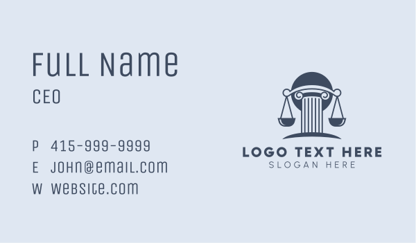 Column Justice Scale Business Card Design Image Preview