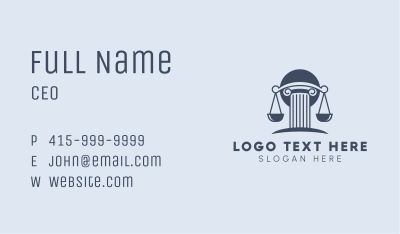 Column Justice Scale Business Card Image Preview