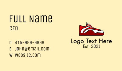 Sneaker Footwear Business Card