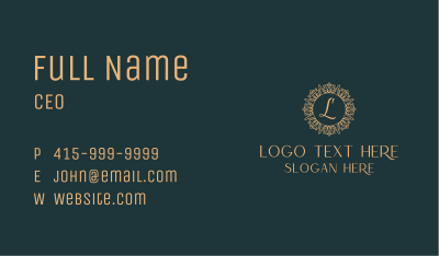 Floral Ornament Lettermark Business Card Image Preview
