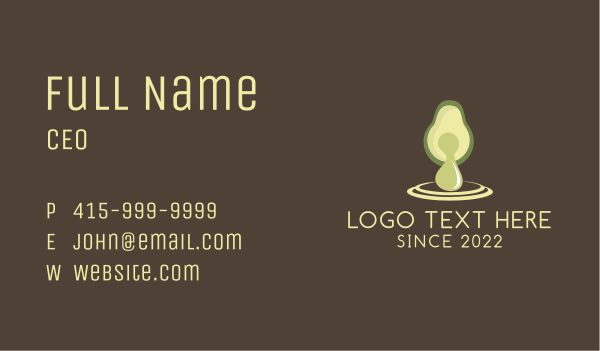 Natural Avocado Oil  Business Card Design Image Preview