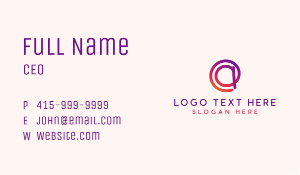 Gradient Address Sign Letter A Business Card Design Image Preview