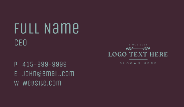 Elegant Event Planner Wordmark Business Card Design Image Preview