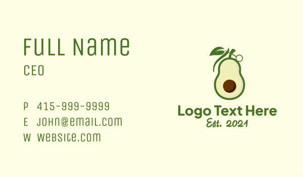 Avocado Fruit Bomb  Business Card Design Image Preview