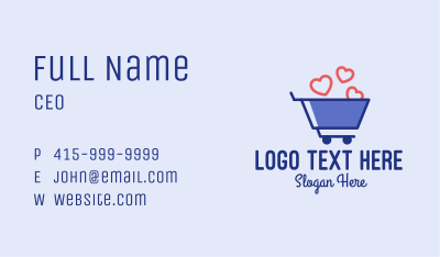 Shopping Cart Hearts  Business Card Image Preview