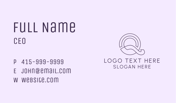Business Swoosh Letter Q Business Card Design Image Preview