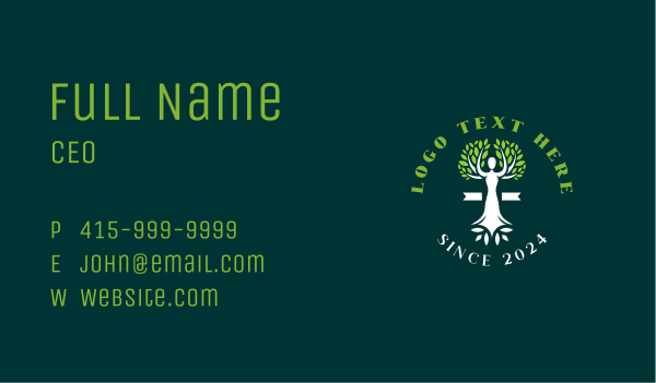 Woman Tree Organic Beauty Business Card Design Image Preview
