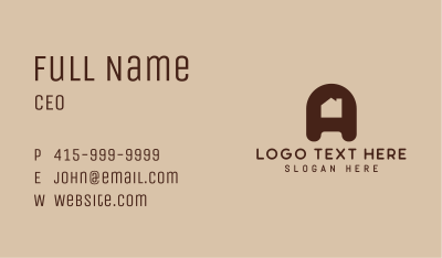 Brown Letter A Housing Business Card Image Preview