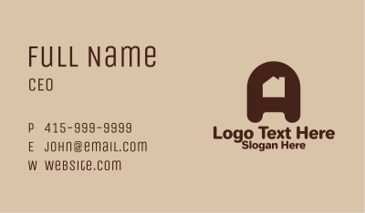 Brown Letter A Housing Business Card
