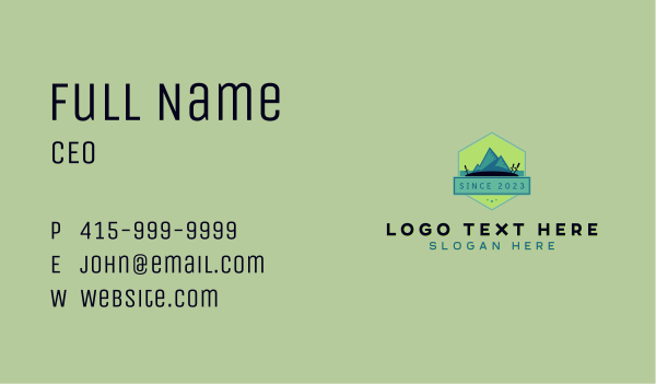 Mountain Summit Hike Business Card Design Image Preview