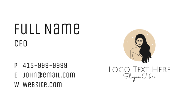 Black Hair Woman Business Card Design Image Preview