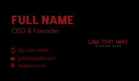 Halloween Horror Wordmark Business Card Image Preview