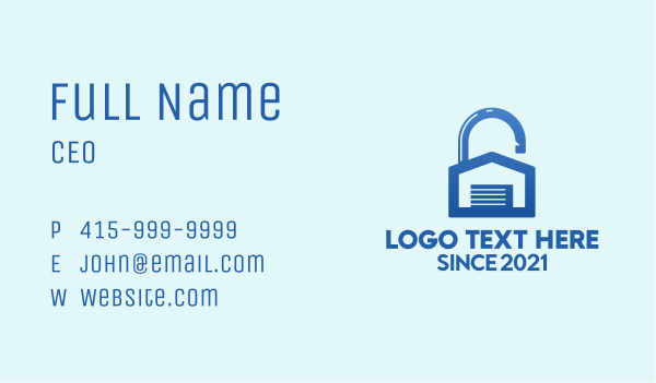 Blue Lock Storage  Business Card Design Image Preview
