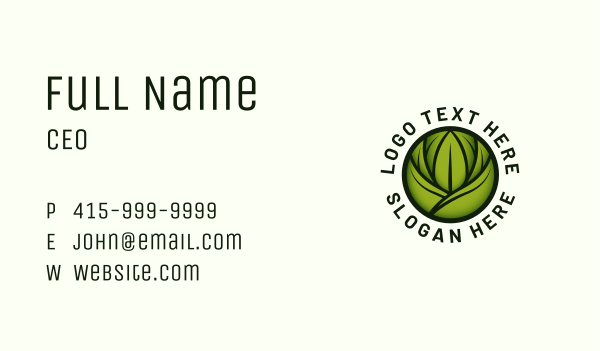 Organic Gardening Plant Business Card Design Image Preview