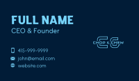 Blue Cyber Tech Lettermark Business Card Image Preview