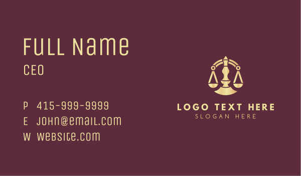 Gold Justice Scale Business Card Design Image Preview