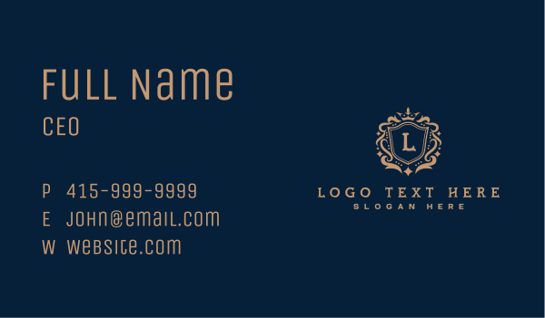 Royal Ornamental Shield Business Card Design Image Preview