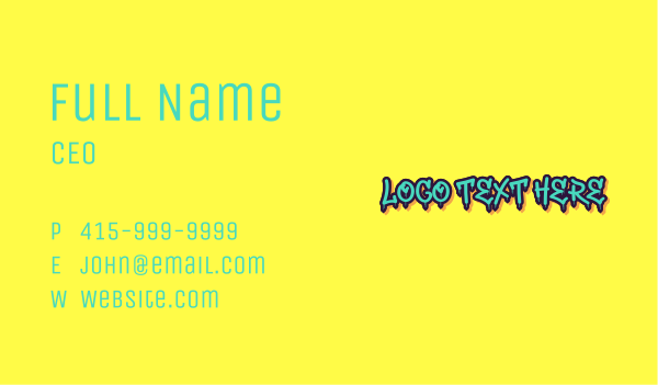 Cool Graffiti Wordmark Business Card Design Image Preview