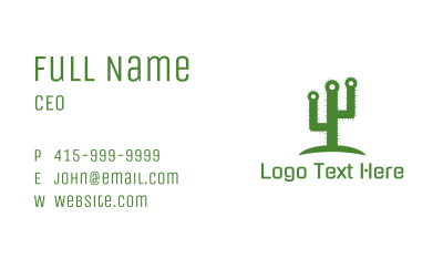 Green Spikey Cactus Business Card