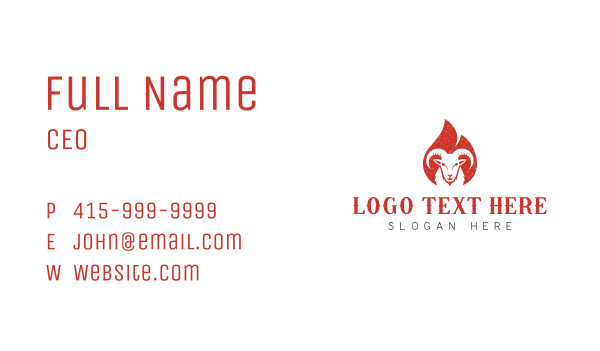 Goat Flame Barbecue Restaurant Business Card Design Image Preview