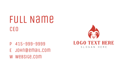Goat Flame Barbecue Restaurant Business Card Image Preview