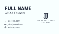 Finance Pillar Letter J Business Card Image Preview