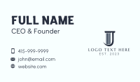 Finance Pillar Letter J Business Card Preview