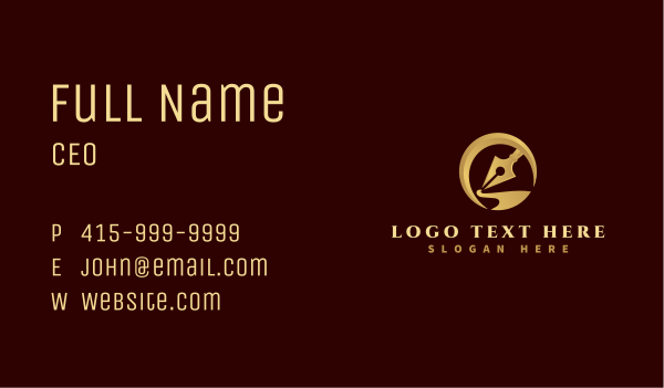 Premium Pen Writing Business Card Design Image Preview