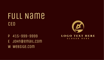 Premium Pen Writing Business Card Image Preview