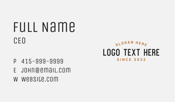Generic Enterprise Wordmark Business Card Design Image Preview
