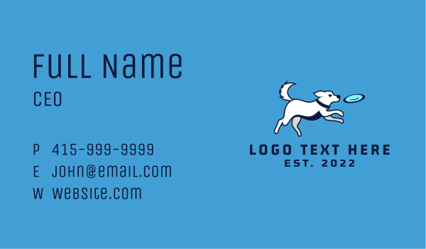 Pet Dog Frisbee Business Card Design Image Preview