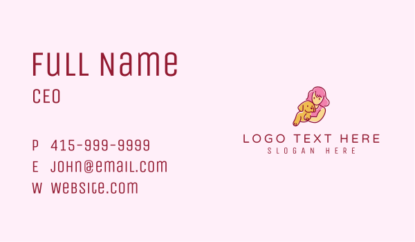 Girl Dog Pet Business Card Design Image Preview