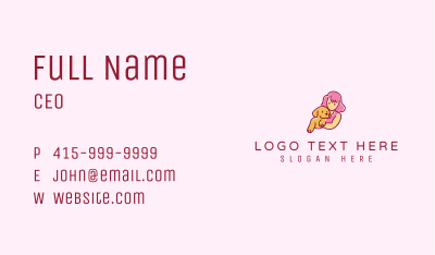 Girl Dog Pet Business Card Image Preview