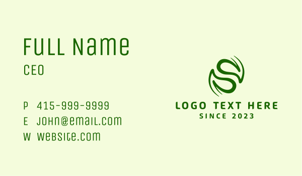 Natural Leaves Lettter S Business Card Design Image Preview